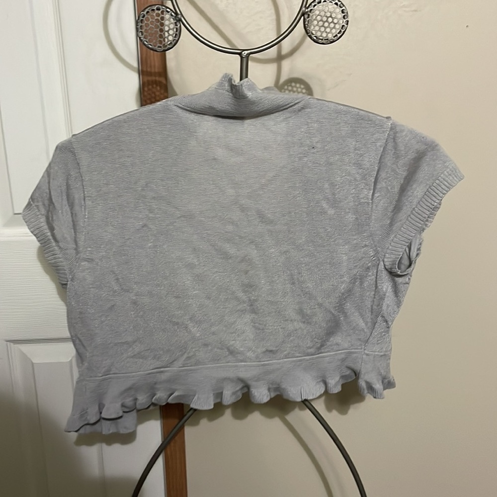 Worthington Grey Ruffle Cropped ‘Jacket’ - Picture 2 of 8